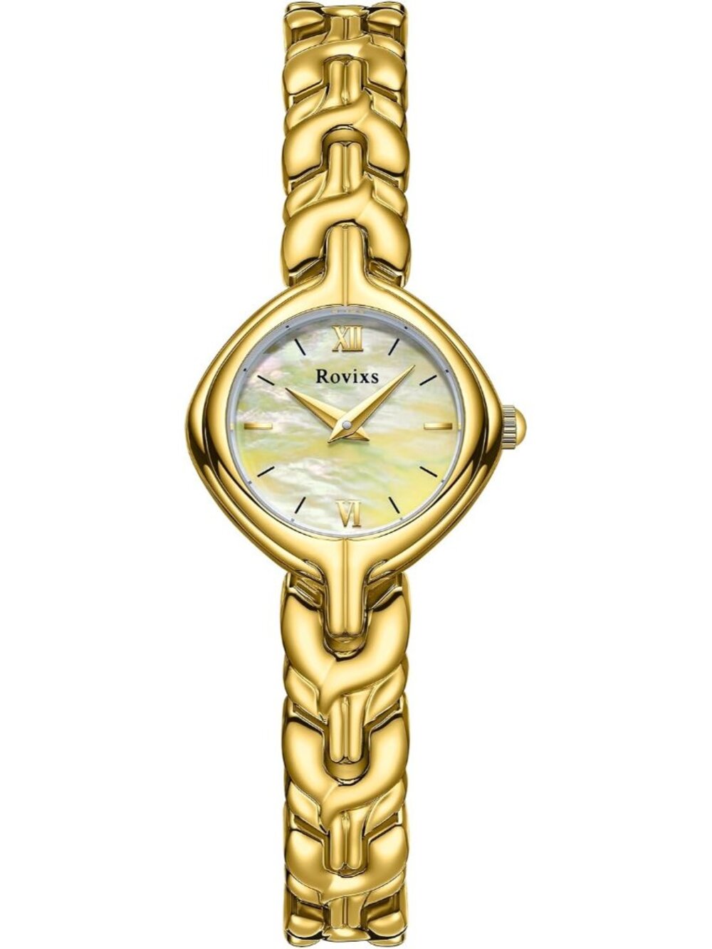 Women's Gold Gold Small Vintage Quartz Japanese Movement Elegant Dress Watch
